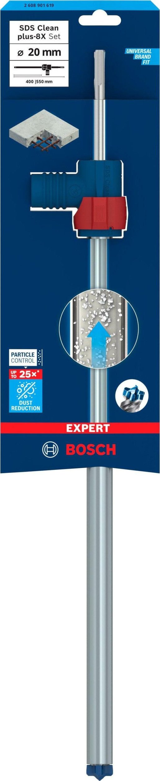 Wiertło Bosch Bosch Expert hammer drill SDS Clean plus-8X set, 20mm (working length 400mm, suction drill incl. suction connection)