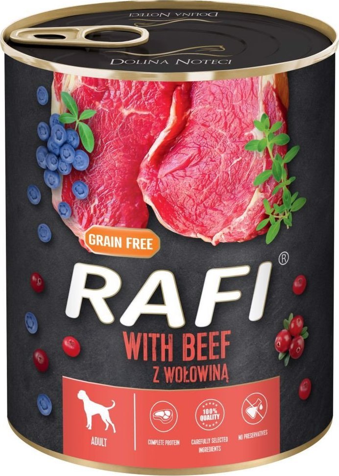Dolina Noteci Rafi Mokra karma dla psów z wołowiną w puszcze 800 g