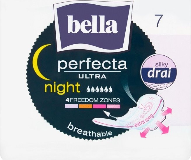 Bella Perfecta Ultra Night Silky Drai Podpaski higieniczne 7 sztuk