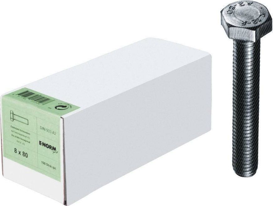 E-NORMpro DIN933, stal szlach. A2 M5x40, opak.handl.E-NORMpro