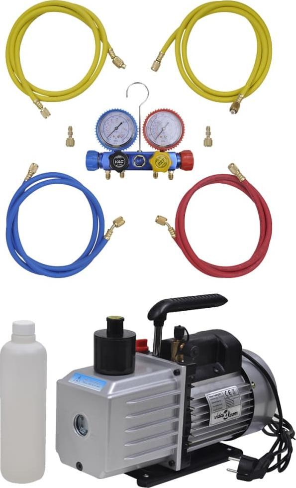 vidaXL vidaXL Pompa próżniowa, 100 L/min, z 4 zaworami i miernikami