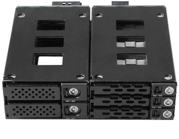 JOUJYE Backplane JJ-N-2937NVMe16 fuer 2x2,5 Zoll NVMe U.2 + 3x2,5 Zoll HDD/SSD SATA3/SAS3 bis 12Gbps MiniSAS HD SFF8643 Anschluss