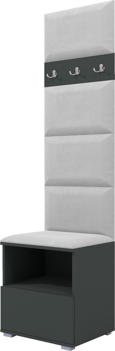 Ravio Tapicerowana garderoba Nela IV - kolor grafit + tkanina Trinity 32