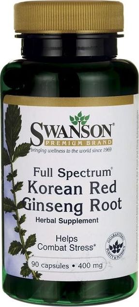 Swanson Swanson - Full Spectrum Korean Red Ginseng (Żeń-Szeń), 400mg, 90 kapsułek