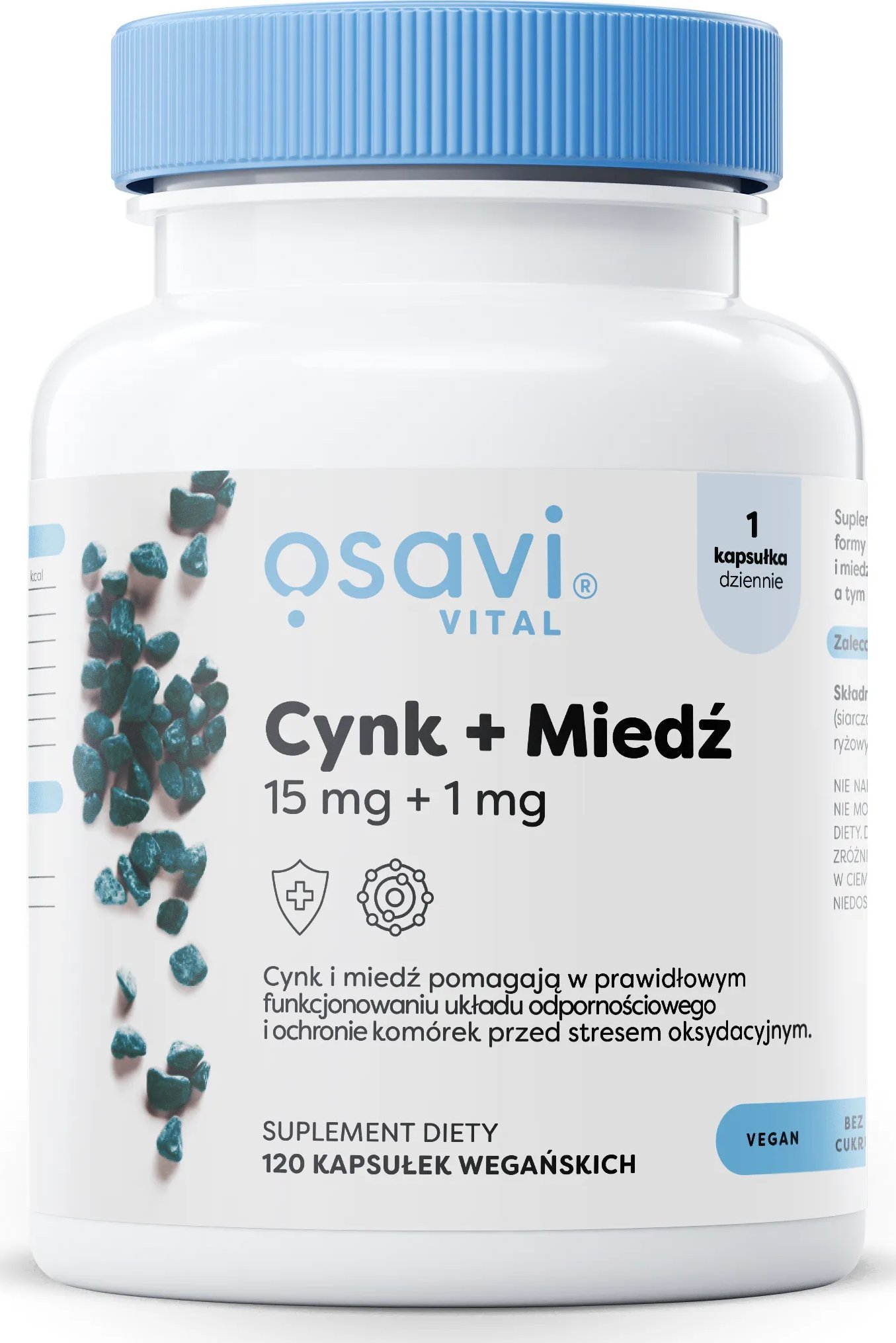 Osavi Osavi - Cynk + Miedź, 15mg + 1mg, 120 vkaps