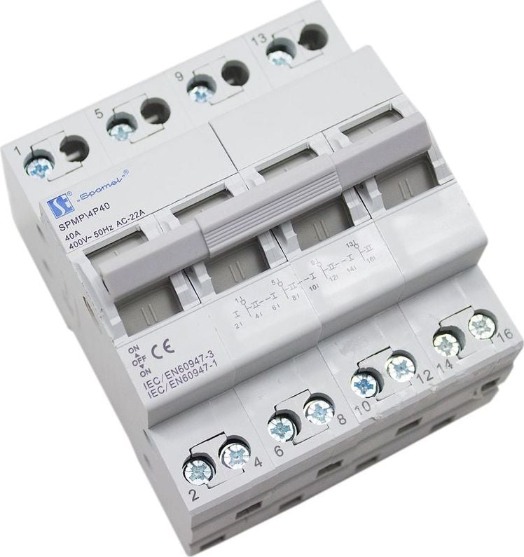 Spamel Przełącznik modułowy wyboru zasilania sieci 4P 40A SPMP/4P40