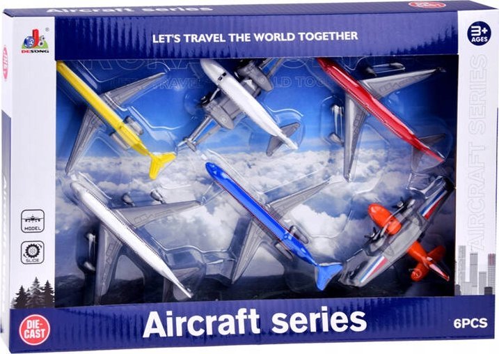 Jokomisiada Zestaw Samolot metalowy pasażerskie samoloty 6 szt ZA4669