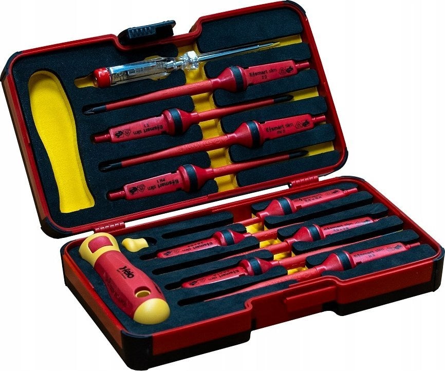 Zestaw narzędzi Felo Zestaw elektryczny XL-Strongbox FELO - E-SMART SLIM / [12 cz.]