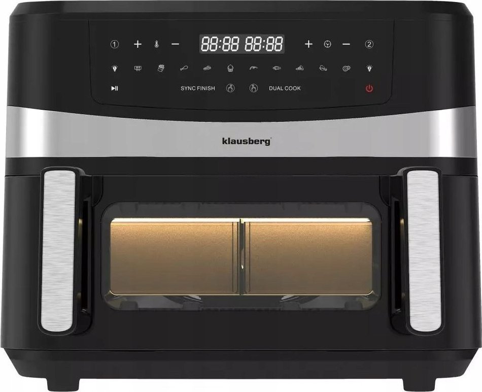 Klausberg FRYTOWNICA BEZTŁUSZCZOWA DWUKOMOROWA 9L 1750W KLAUSBERG AIR FRYER KB-7717