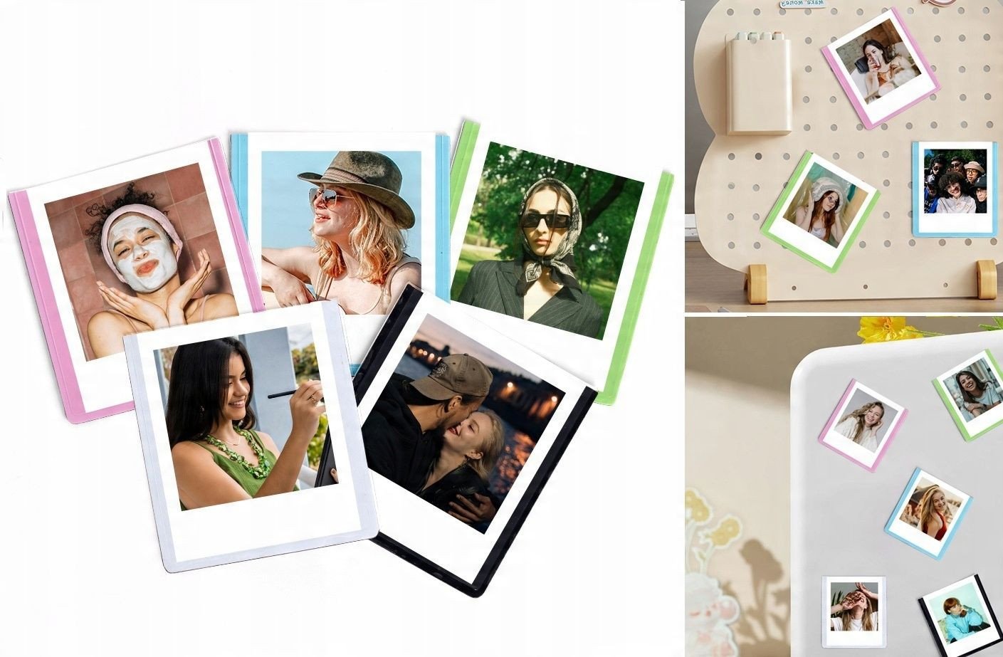 5x Ramka Magnes na Lodówkę Ramki Magnetyczne Kolorowe do Zdjęć Polaroid GO / 5 kolorów
