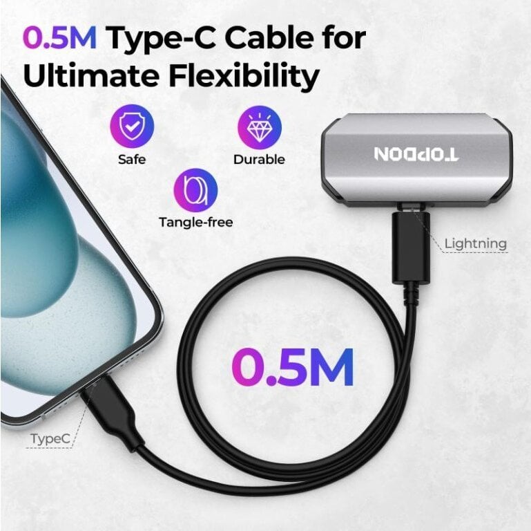 Adapter USB Viking TOPDON redukujący kabel pro termokamerę TCView TC002 pro urządzenia Apple a konektorem USB-C
