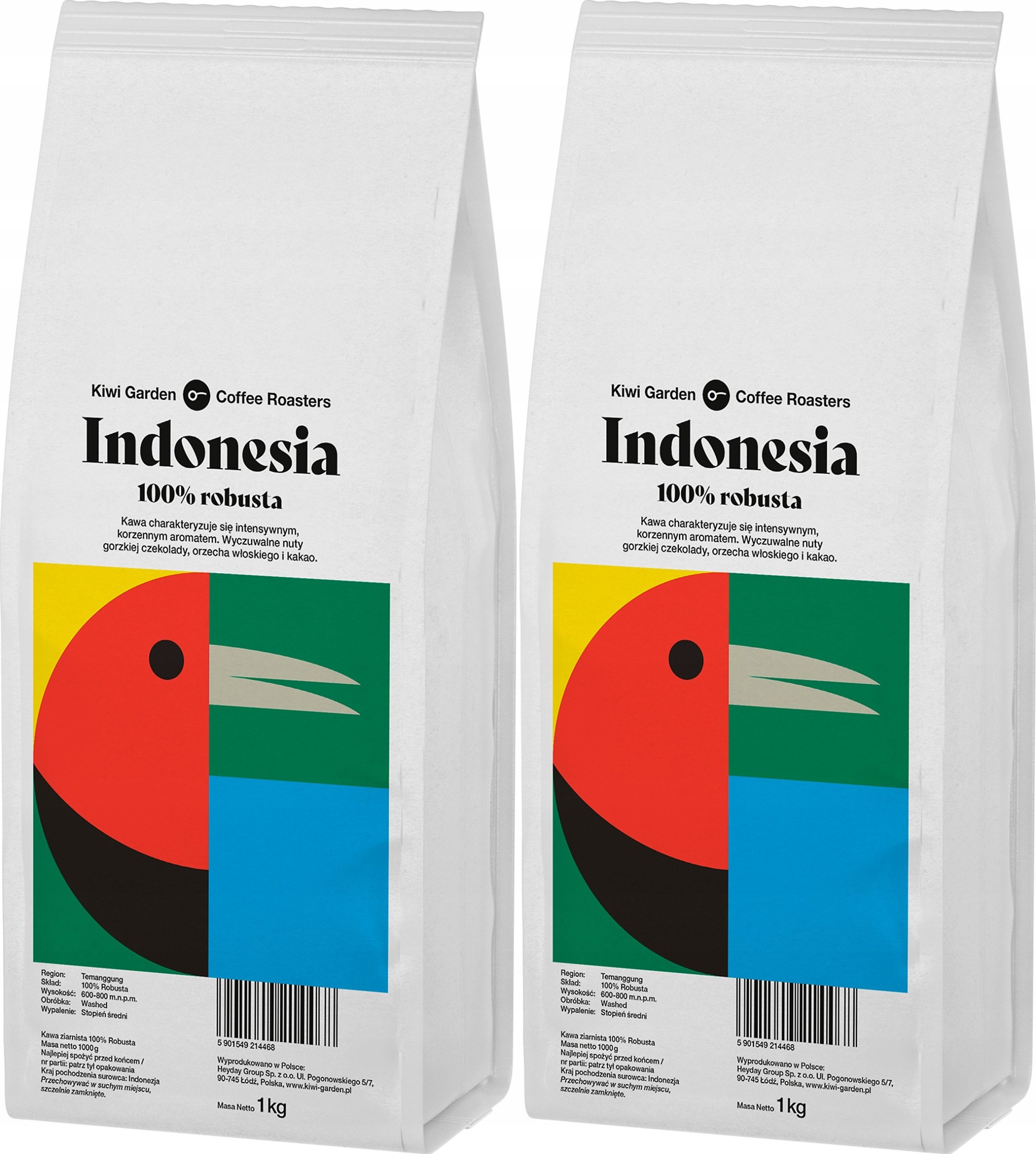Kawa ziarnista Kiwi Garden Kawa ziarnista specialty ROBUSTA INDONESIA 2x1kg
