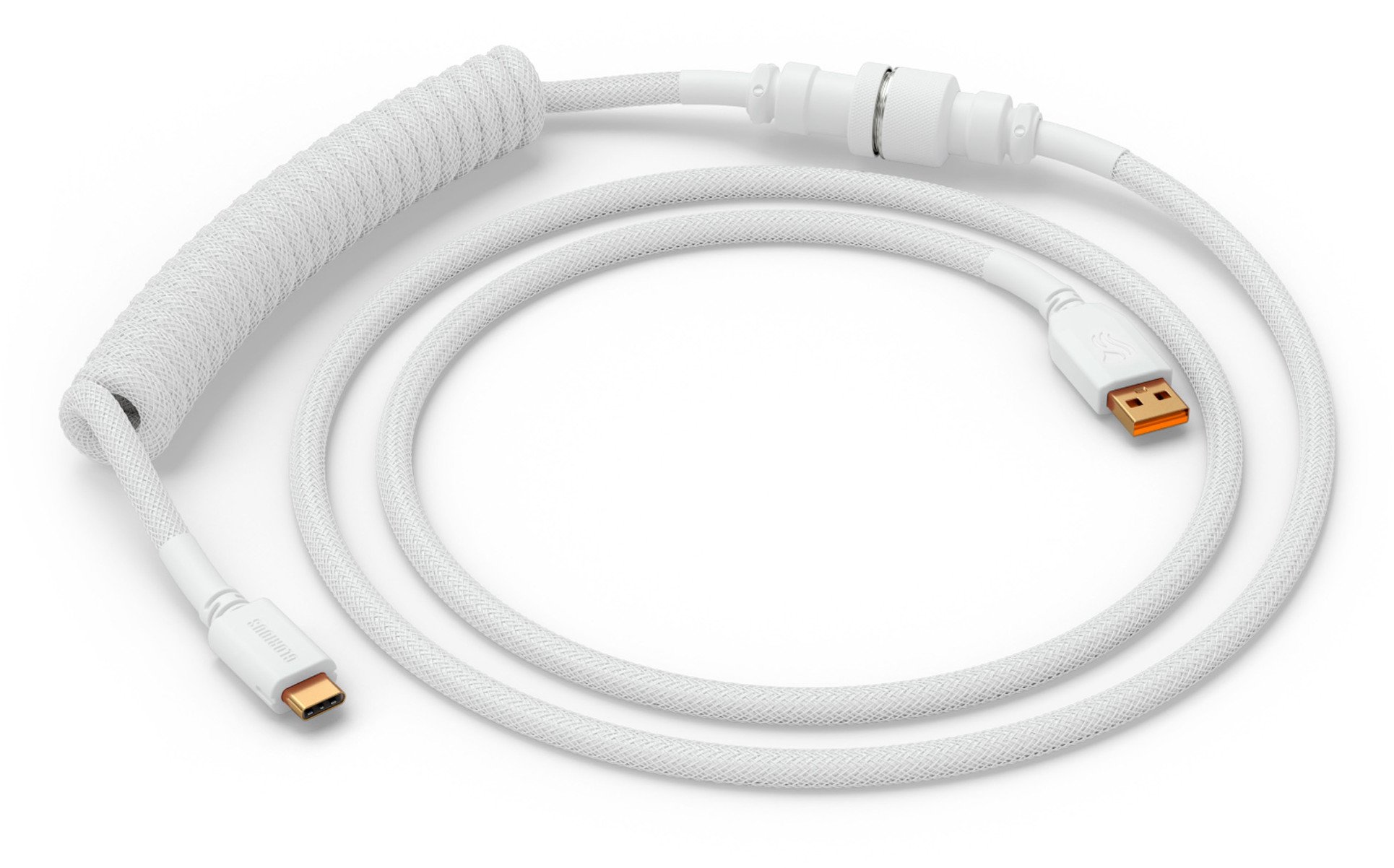 Kabel Glorious GMMK Coiled Cable Ghost White, spiralny kabel, USB-C/USB-A - biały