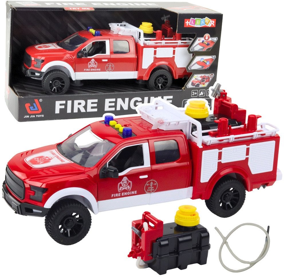 Samochód Strażacki Gaśniczy Woda Światła Dźwięki Biało Czerwony 1:12