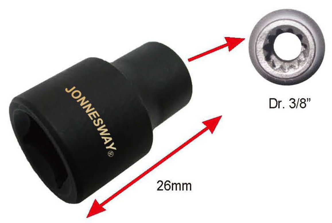 Jonnesway Nasadka 11-kątna do zacisków hamulcowych samochodów ciężarowych (AN040244)