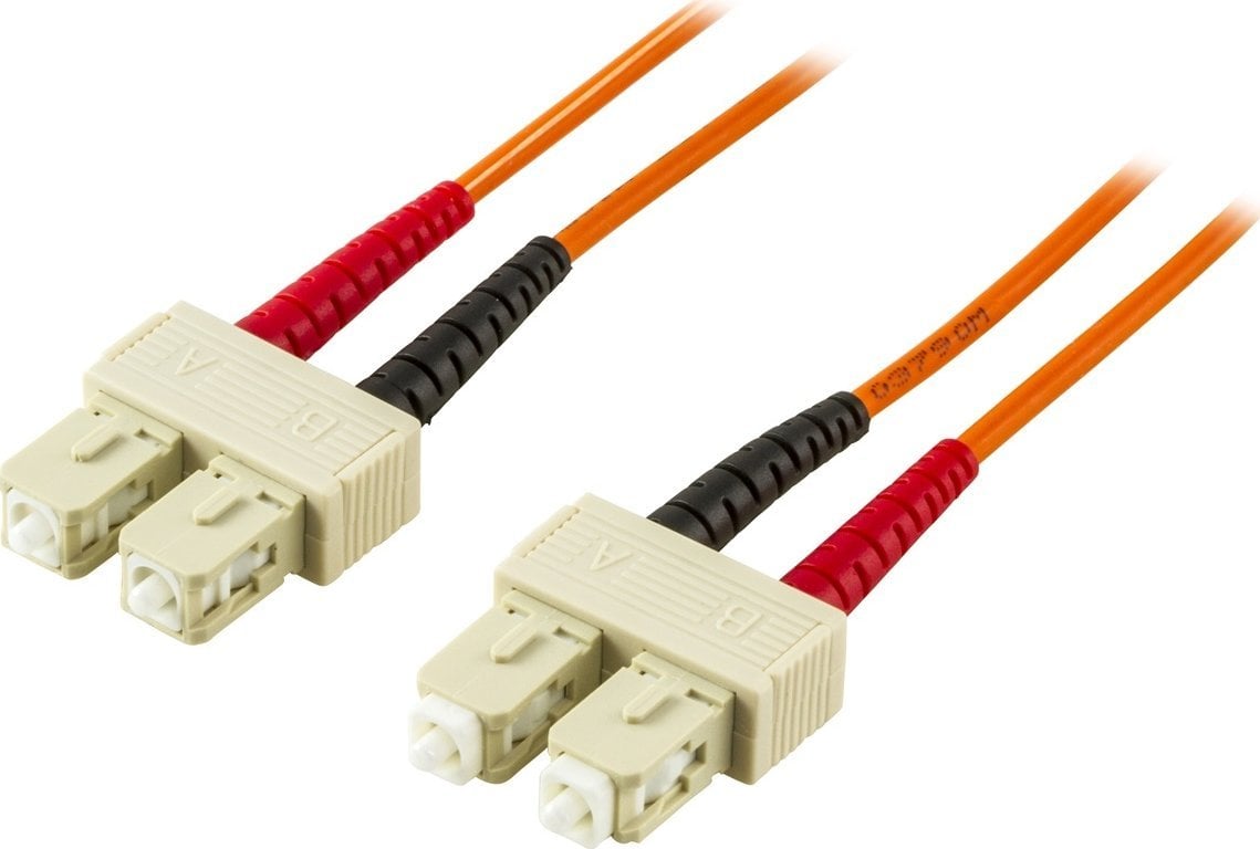Deltaco DELTACO OM1 fiber cable, SC - SC, duplex, UPC, 62,5/125, 0.5m, orange