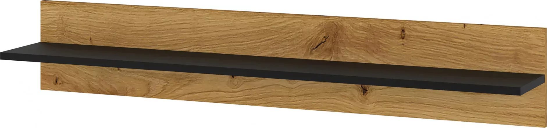 Elior Półka ścienna czarna + dąb artisan - Baden 10X