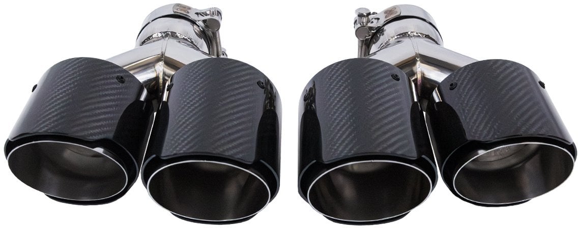 Końcówka tłumika 101mmx2 wejście 70mm Carbon Gloss Zestaw