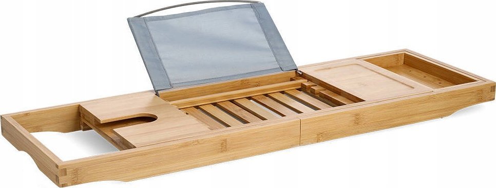 Zeller Półka na wannę, bambusowa z podstawką na książkę, 70 cm