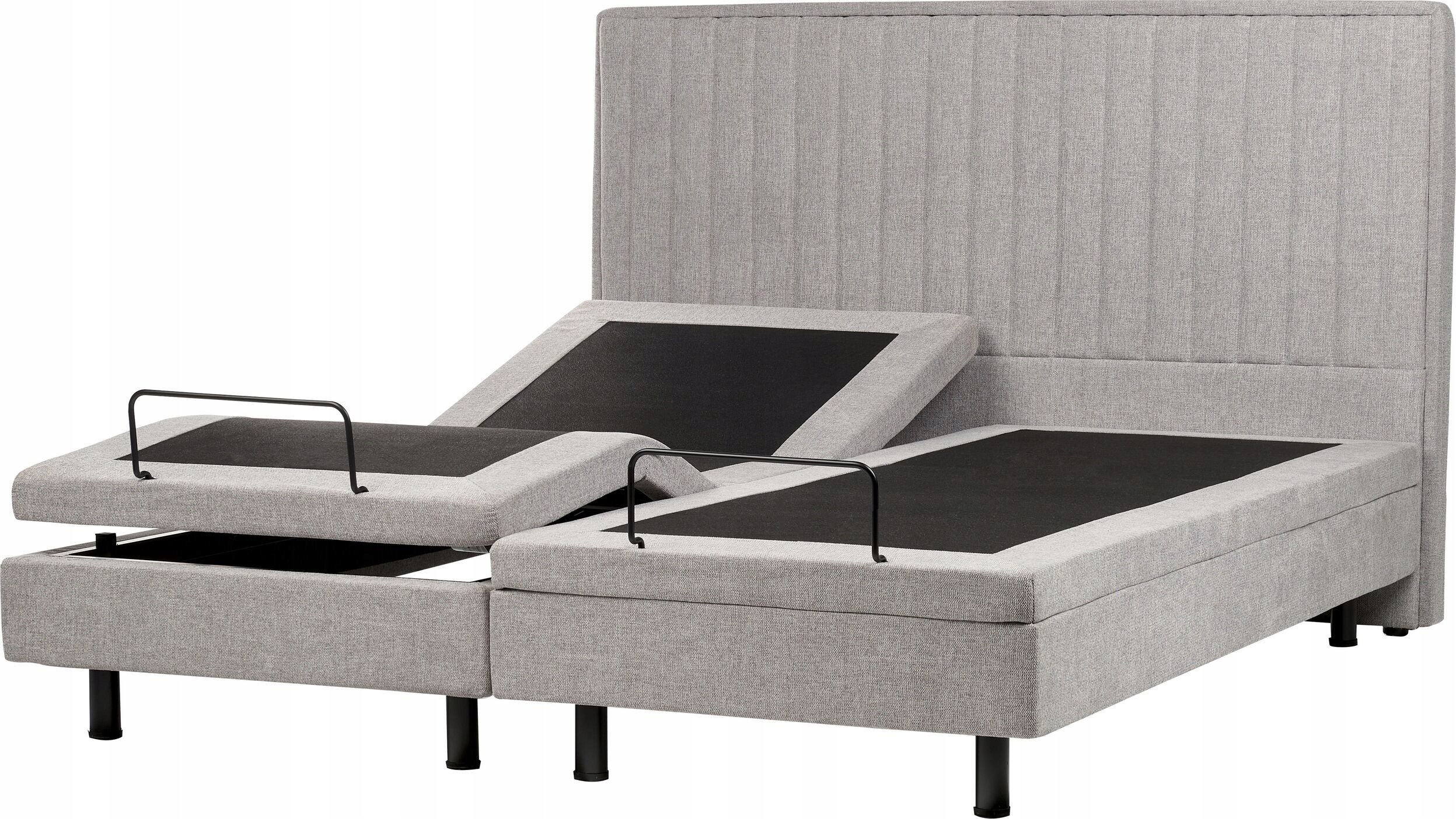 Beliani Łóżko regulowane tapicerowane 180 x 200 cm szare DUKE II
