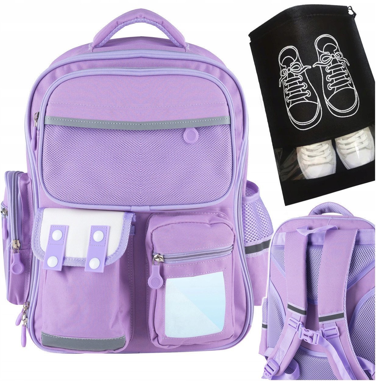 K402B PLECAK SZKOLNY TORNISTER SCHOOL + WOREK NA BUTY