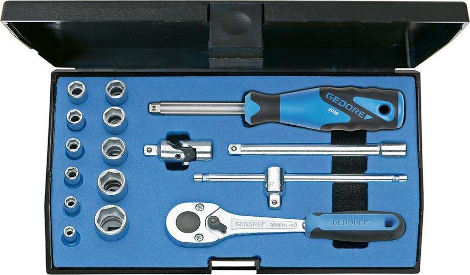 Komplet kluczy 16-częściowy 20 EMU-10 nasadowych 1/4" Gedore