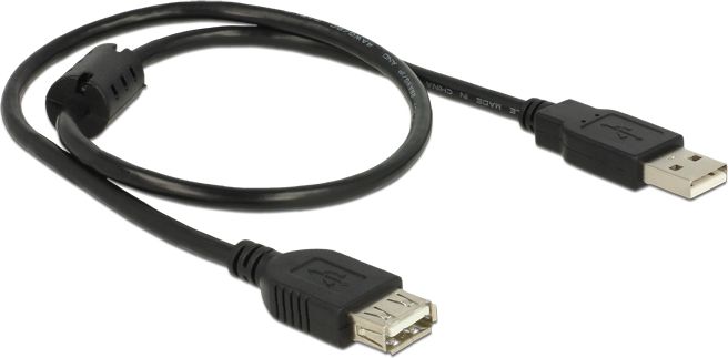 Kabel USB Delock USB-A - USB-A 0.5 m Czarny (83401)