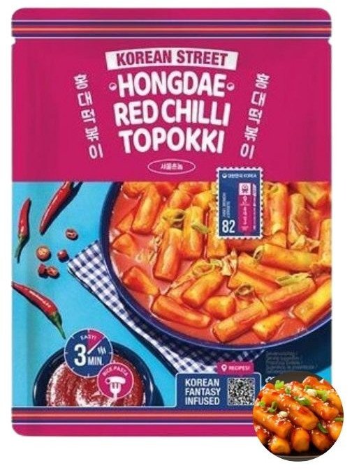 Topokki danie instant z sosem chilli ostrym hongdae gotowe w 3 minuty 163g