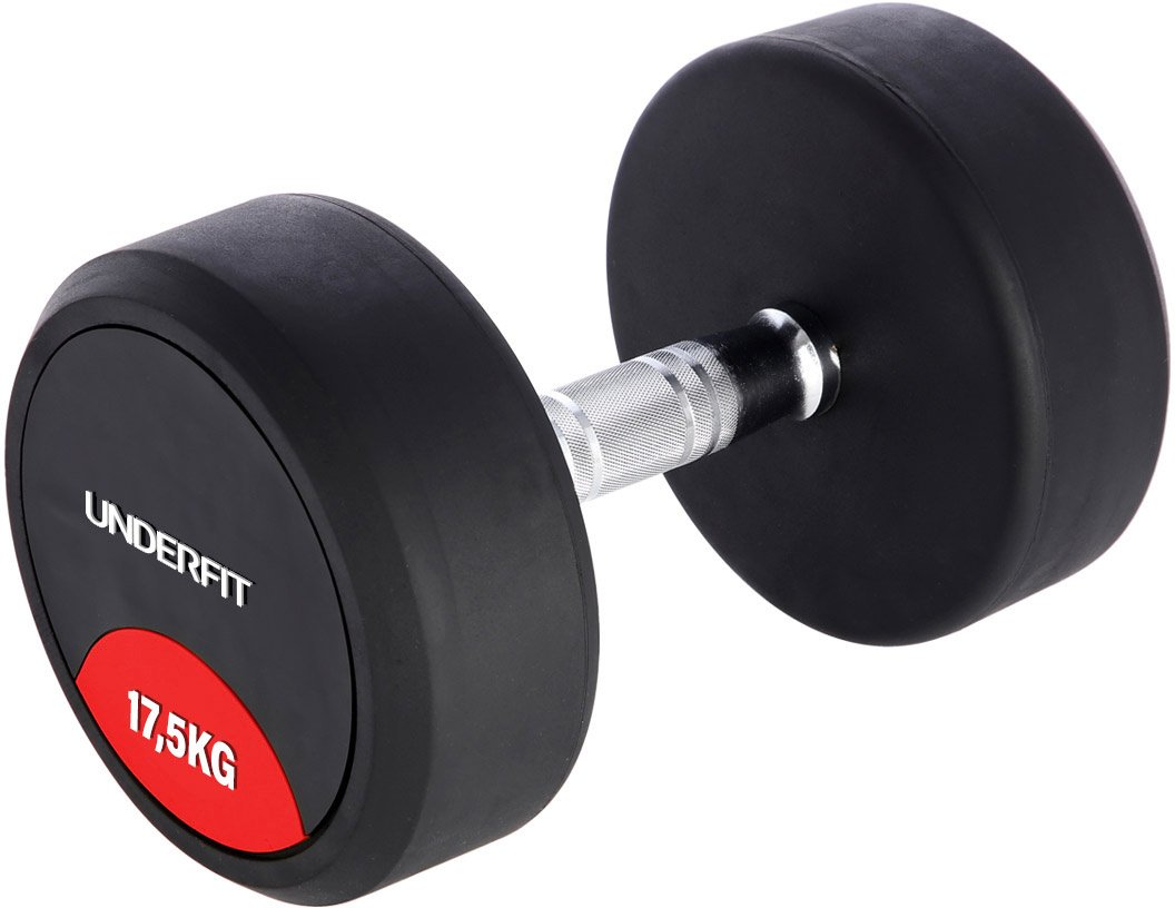 Hantla gumowana 17,5 kg UNDERFIT do ćwiczeń siłowych fitness