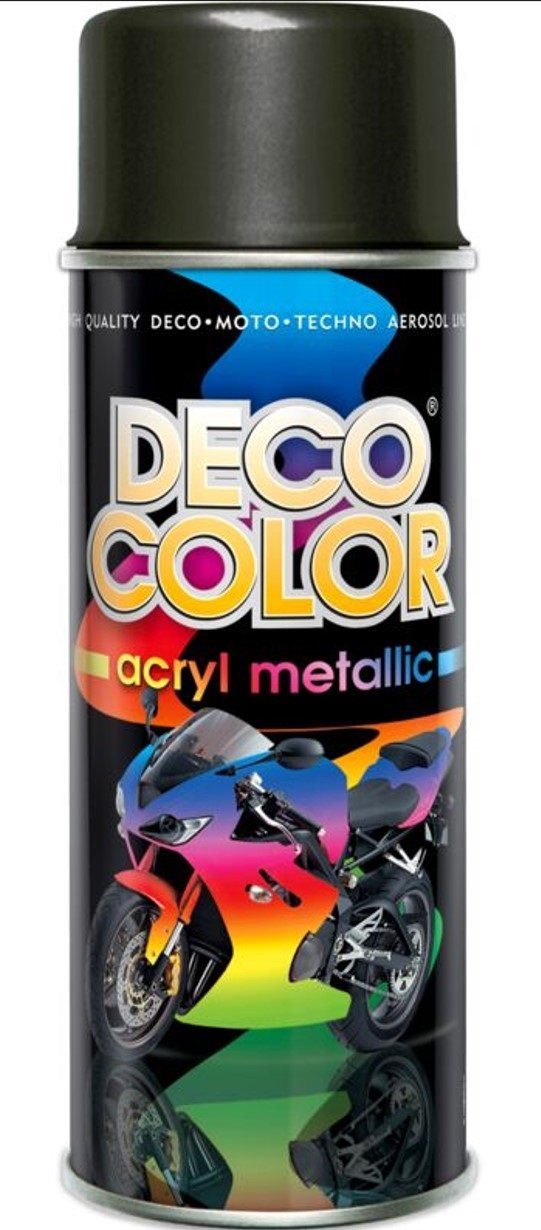 DECO COLOR Czarny metalik farba w sprayu akryl metallic black 400ml