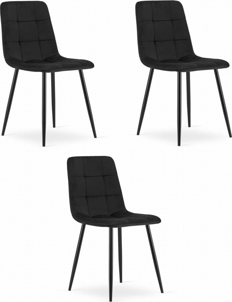 Leobert Krzesło KARA - czarny aksamit x 3