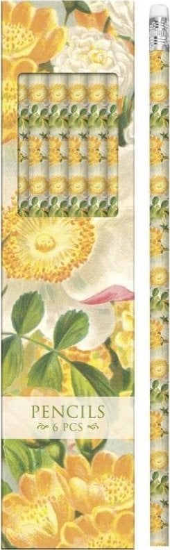 Ołówki ozdobne STPEN31 żółte róże - zestaw 6 sztuk