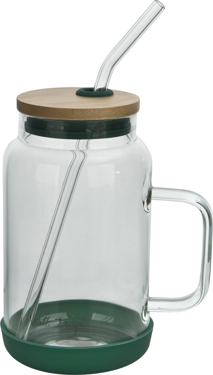 Vialli Design Słoik ze słomką 600 ml Fuori zielony