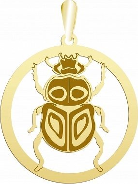 Radziszewska Jewellery Pozłacana Zawieszka ze Skarabeuszem srebro GRAWER
