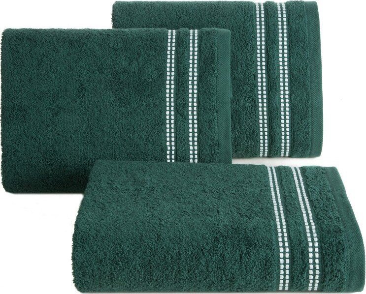 Eurofirany Ręcznik frotte z welurową bordiurą ALLY 50X90 zielony