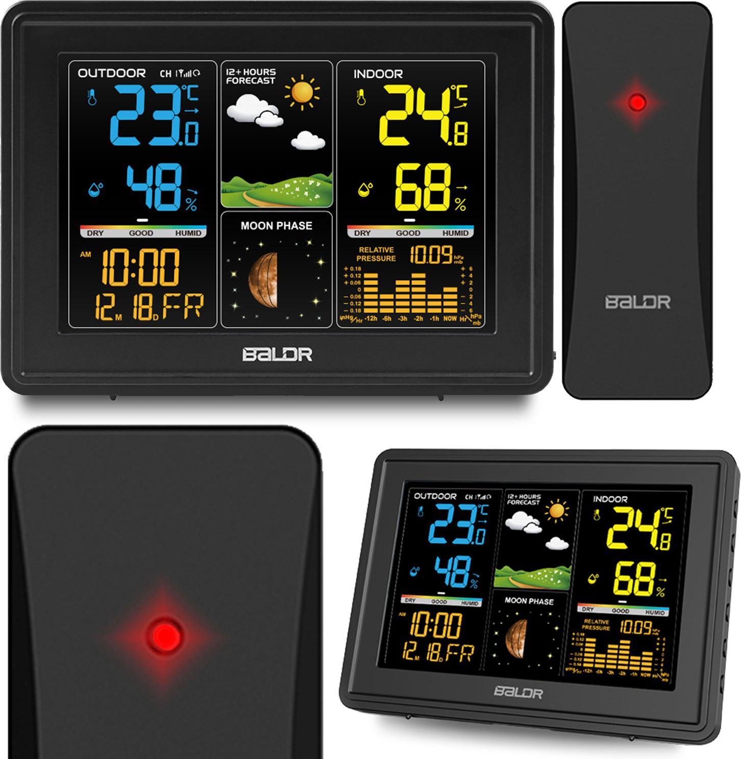 Stacja pogodowa Berdsen Stacja pogodowa z wyświetlaczem BD-907 czarna