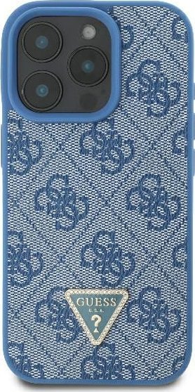 Guess GUHCP16XP4TDSCPB iPhone 16 Pro Max 6.9" niebieski/blue hardcase Leather Metal Logo Strass Crossbody