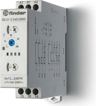 Finder Przekaźnik czasowy 1P 16A 24 - 240V AC / DC 0,05s - 10dni AI, DI, GI, SW,BE, CE, DE, WD (83.01.0.240.0000)