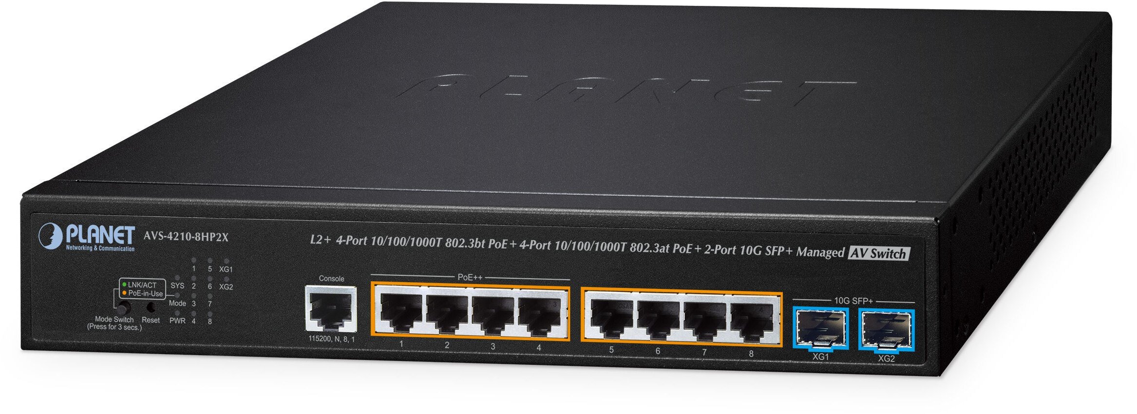 8 Port L2+ Managed PoE AV