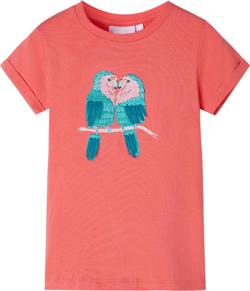 vidaXL Koszulka dziecięca, koralowa, 116