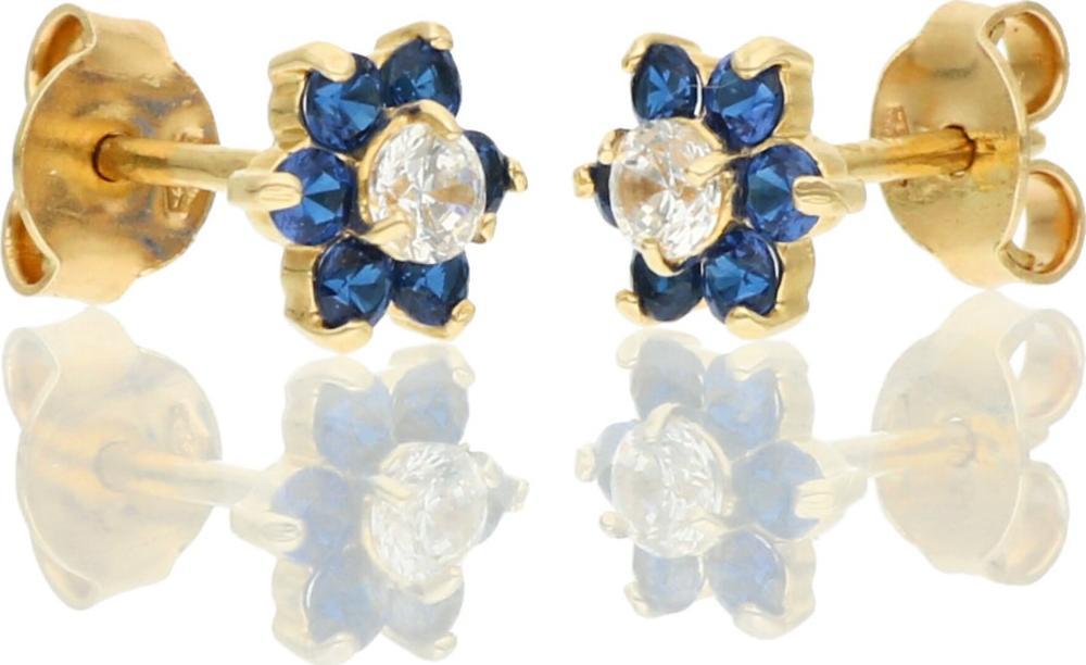 Rosanto Małe złote kolczyki kwiatki na sztyft 585 14k