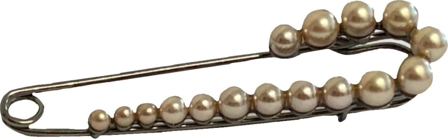 kufer-pasmanteria.pl Agrafka ozdobna 17 ( Srebrna + Perły )