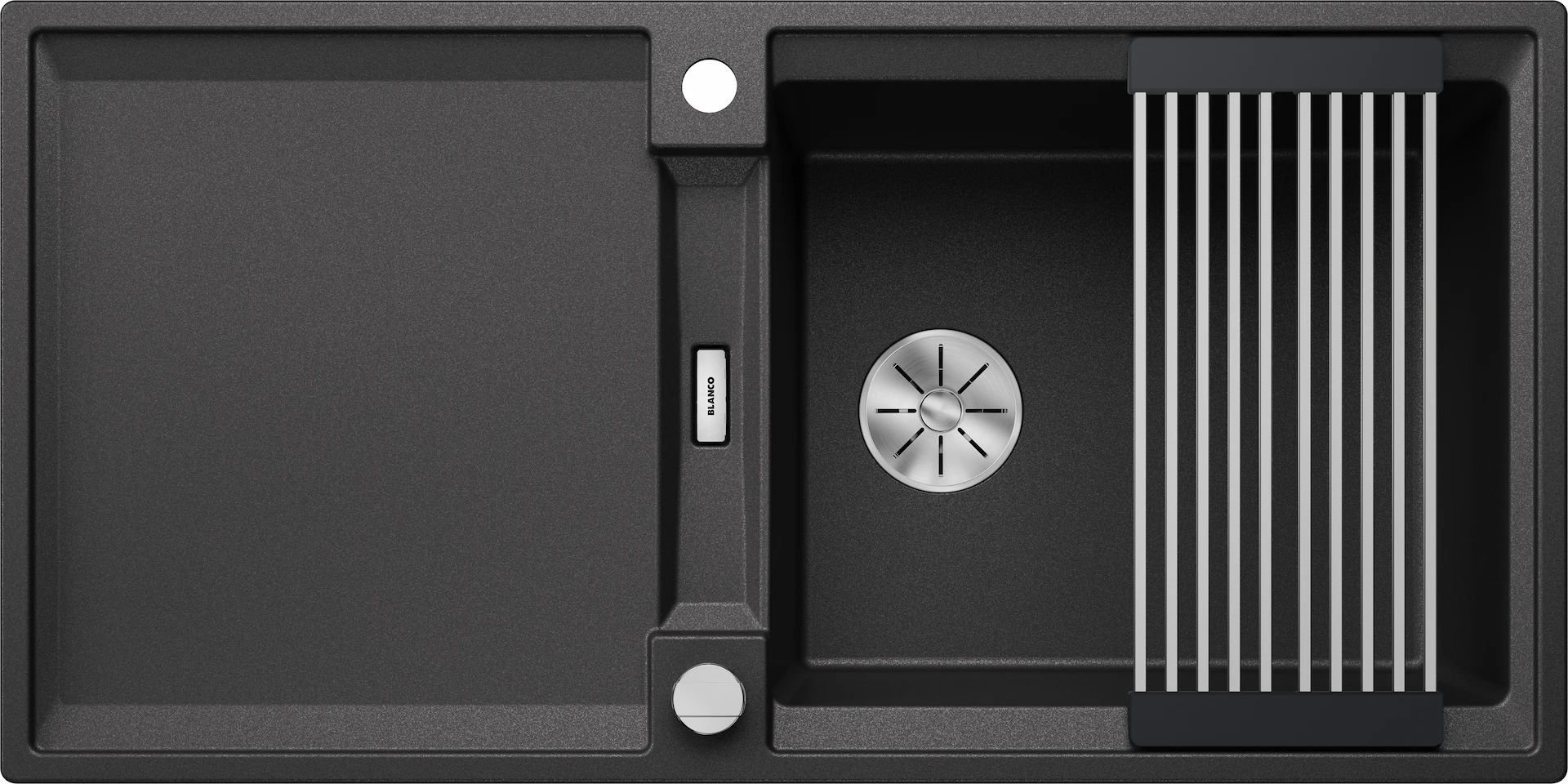 Zlewozmywak Blanco BLANCO ADIRA XL 6 S Silgranit antracyt odwracalny, korek auto., InFino, mata stalowa składana