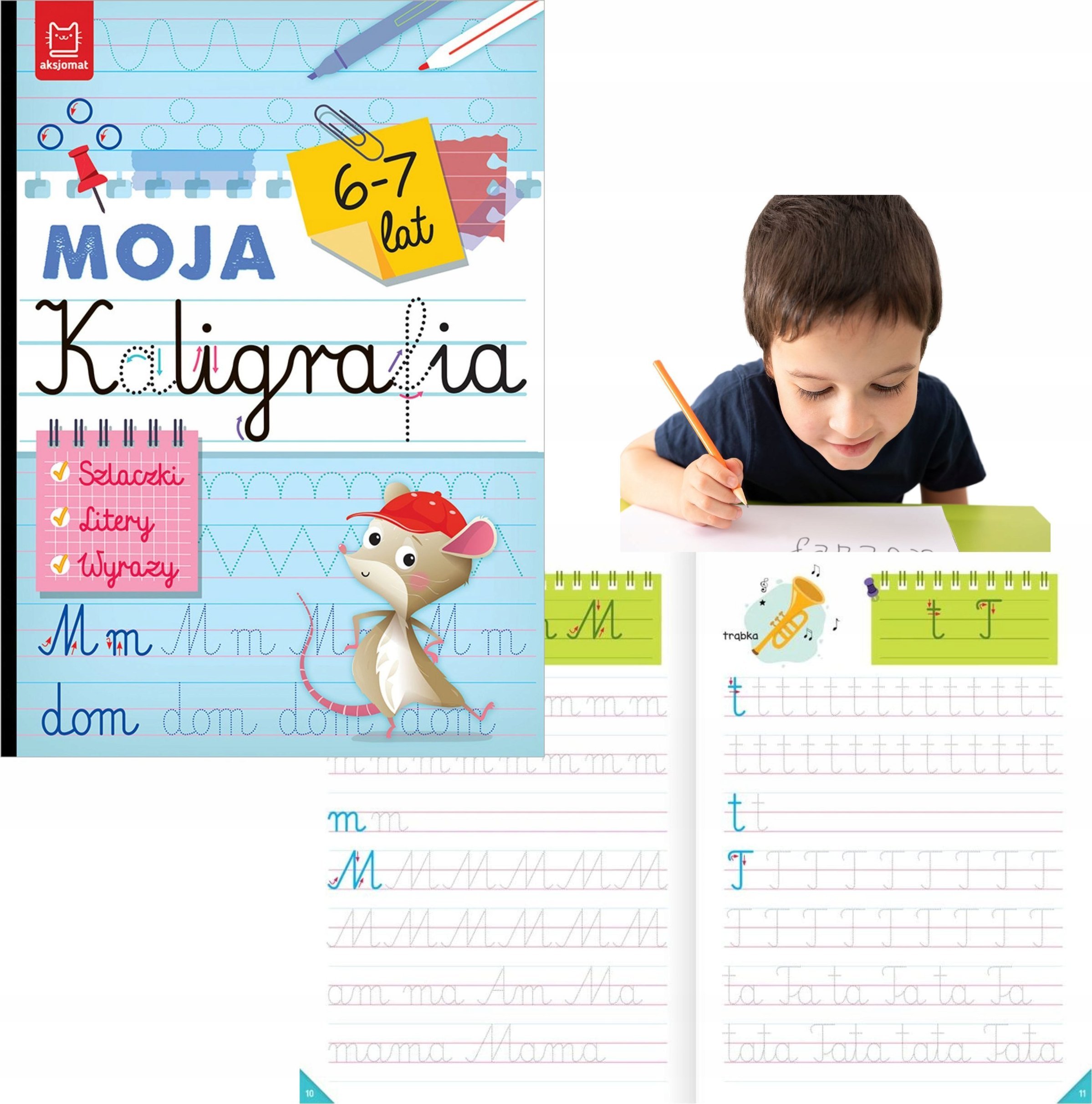 Moja kaligrafia Szlaczki Litery Wyrazy 6-7l 41185