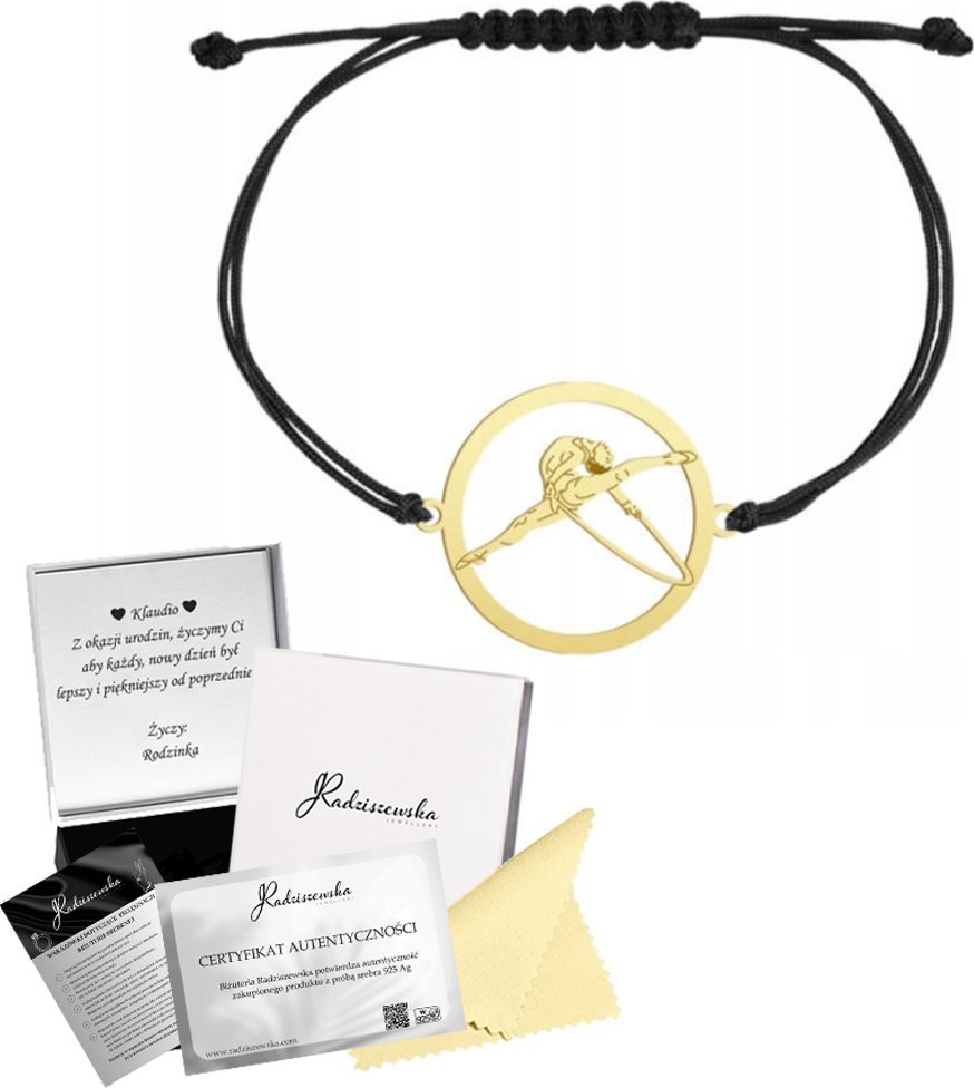 MEJK Jewellery Bransoletka Złota Gimnastyka Artystyczna SREBRO 925 Prezent GRAWER GRATIS