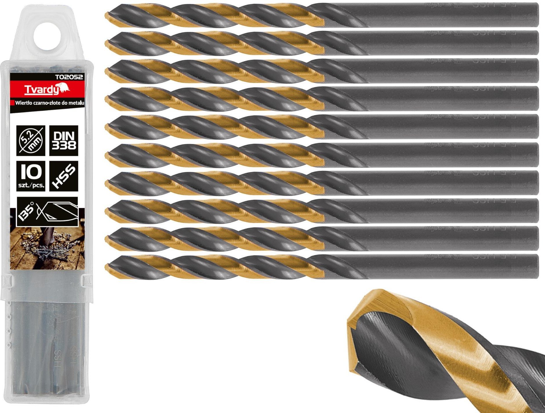 Wiertło czarno-złote do metalu HSS 5.20mm (10/100/1000)