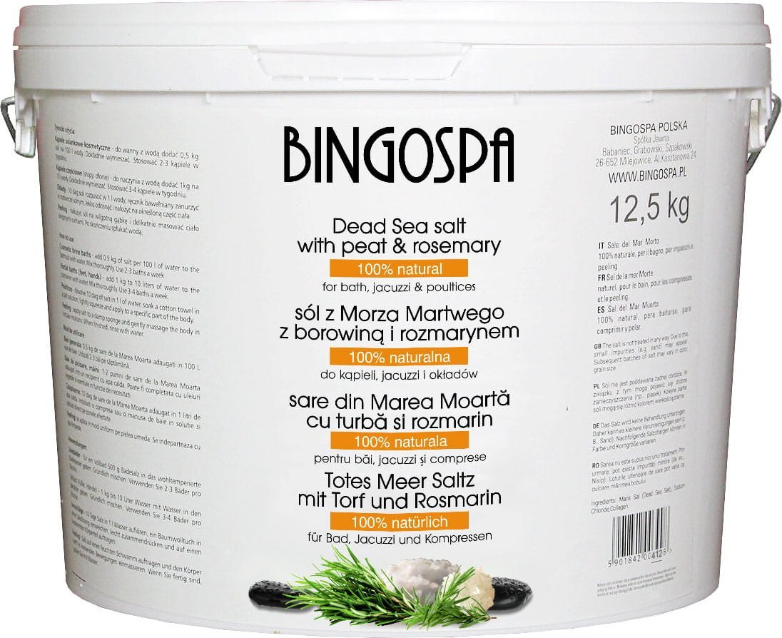 BingoSpa Sól do kąpieli z Morza Martwego z borowiną i rozmarynem 12.5kg