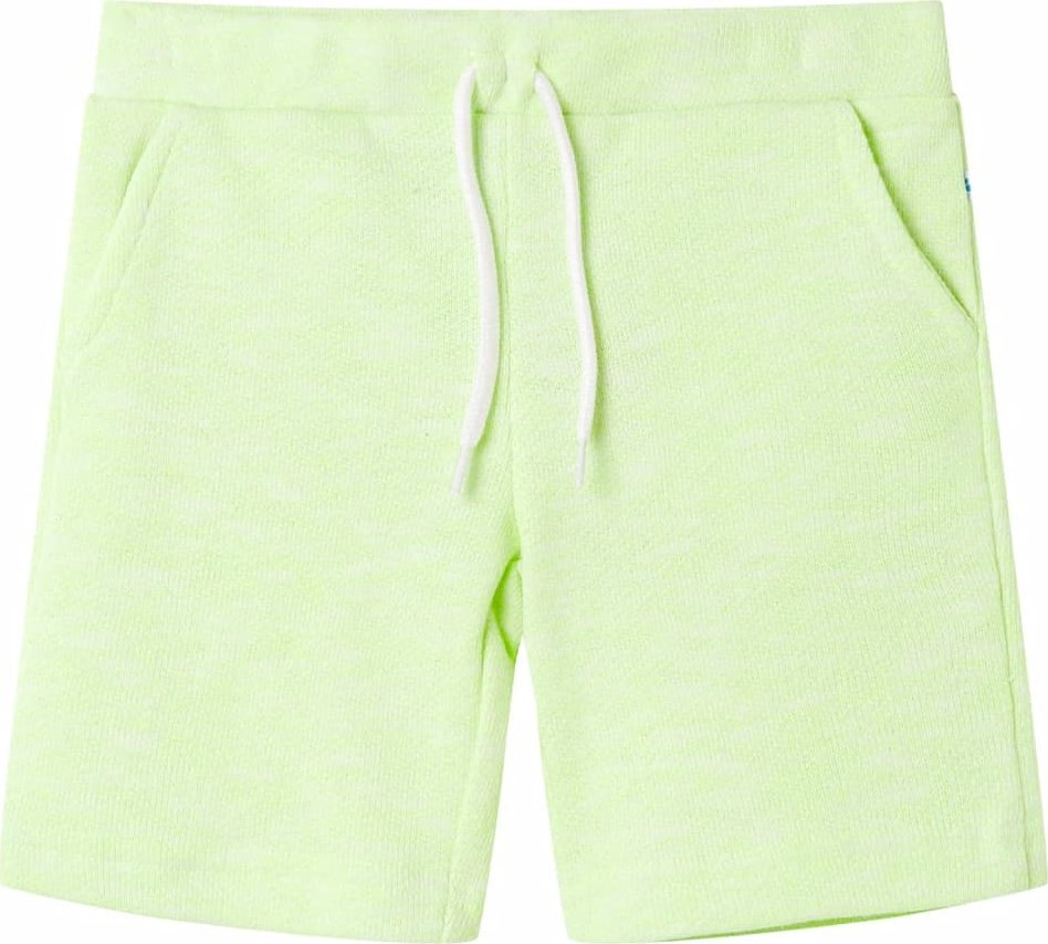vidaXL Szorty dziecięce ze sznurkiem ściągającym, neonowe żółte, 104