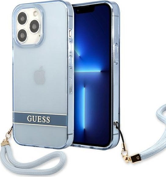 Guess Guess GUHCP13LHTSGSB iPhone 13 Pro / 13 6,1" niebieski/blue hardcase Translucent Stap