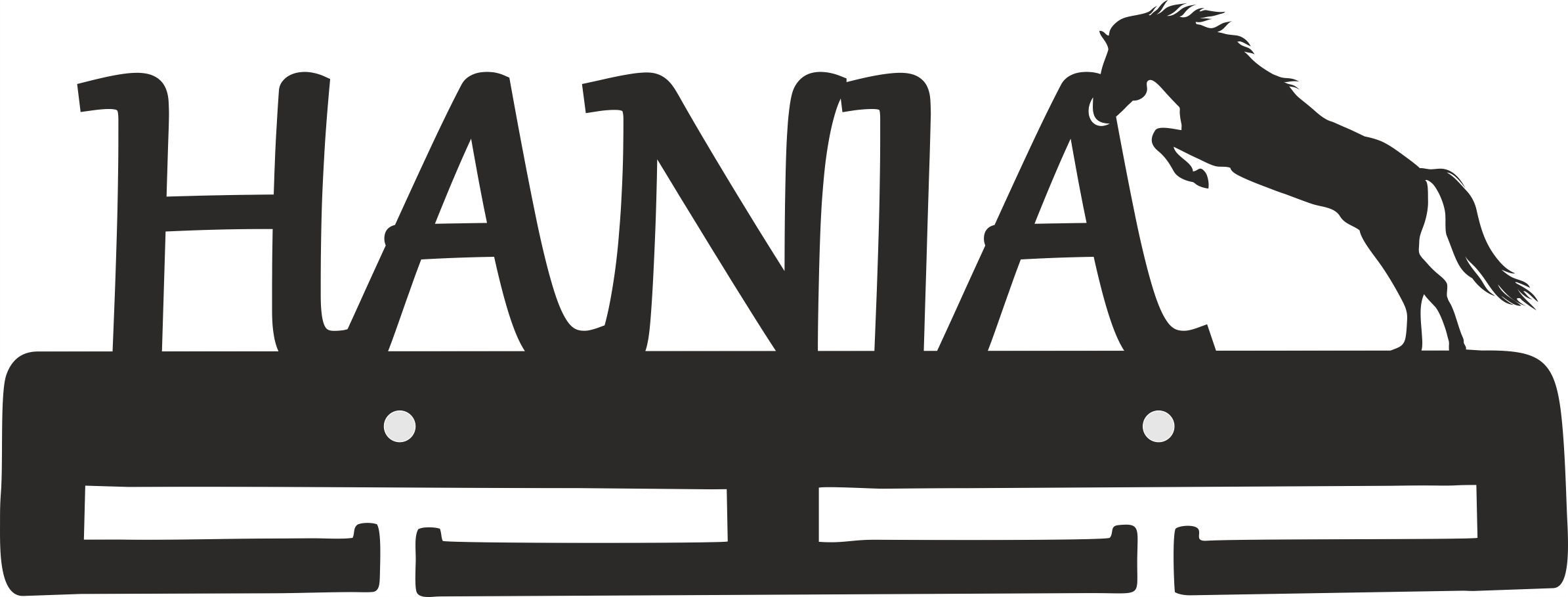 naSciane Wieszak na medale imienny JAZDA KONNA KOŃ 40 cm